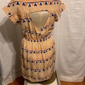 Soprano size medium orange and royal blue dress.